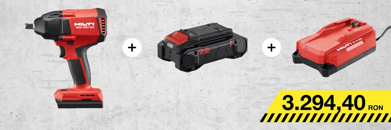 ȘURUBELNIȚĂ CU IMPACT TANGENȚIAL CU ACUM SIW 6AT-22 03 + ÎNCĂRCĂTOR C 4-22 02 220-240V + ACUMULATOR B 22-85 LI-ION