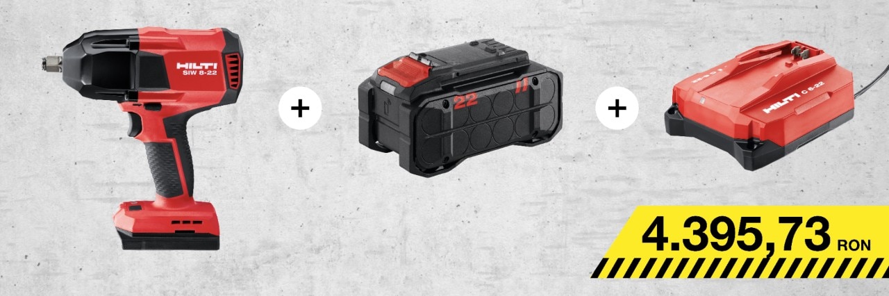 ȘURUBELNIȚĂ IMPACT SIW 8-22 + ACUMULATOR B 22-170 + ÎNCĂRCĂTOR C 6-22