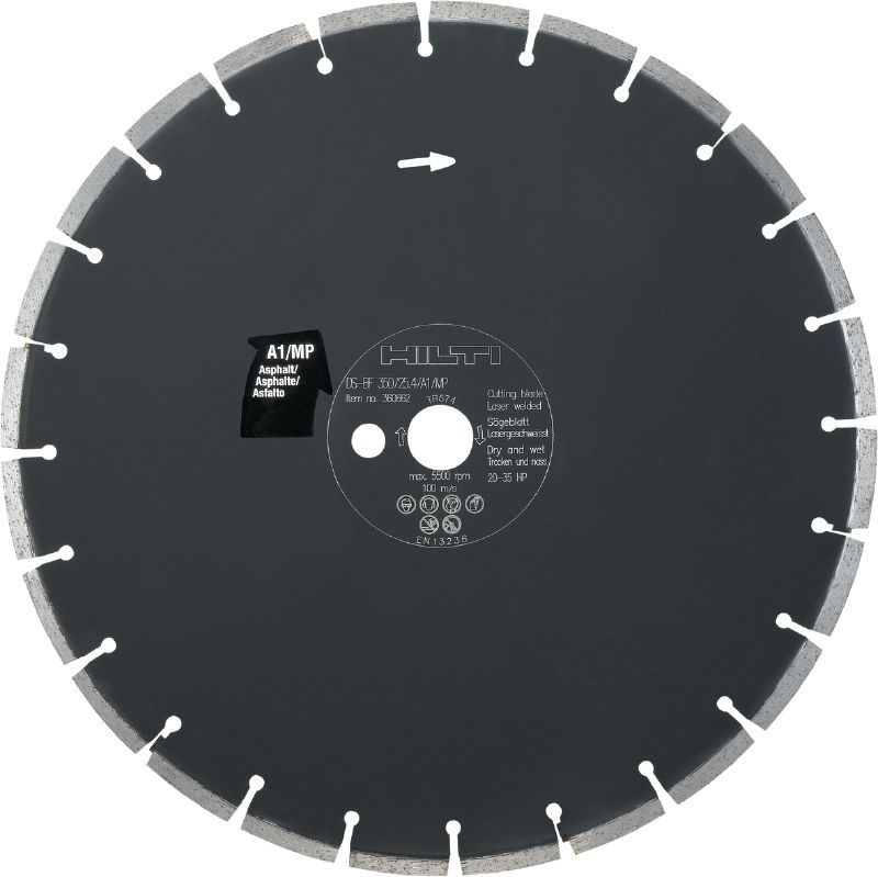 Disc diamantat pentru ferăstrău de pardoseală A1/MP (Asfalt) Disc diamantat de clasă premium (20-35 CP) pentru mașini de tăiat pardoseli – proiectat pentru tăierea asfaltului