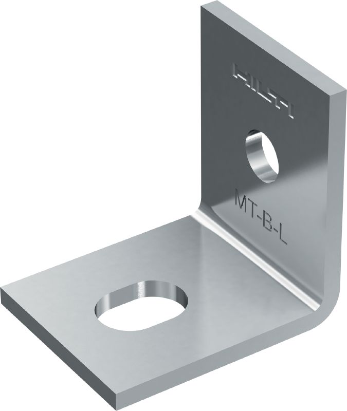 Placă de bază pentru sarcini mici MT-B-L pentru profile pentru montanți Conector bază pentru ancorarea de beton sau oțel a structurilor pe bază de profile pentru montanți pentru sarcini mici