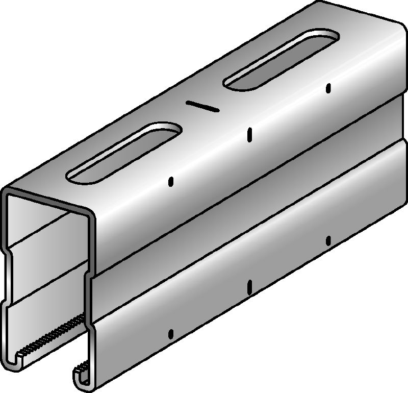 Profil MQ-72 Conector MQ pentru montant, galvanizat, de 72 de mm, pentru aplicații cu sarcini medii/mari