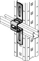 MIC-MI/MQ-X Conector zincat la cald (HDG) pentru fixarea profilelor MQ pentru montanți perpendicular pe profilele MI Aplicații 1