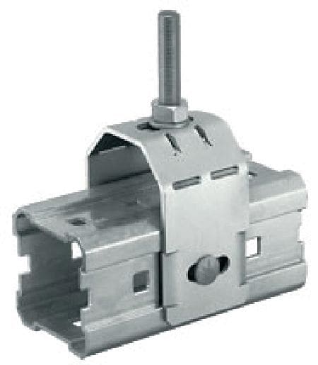 Conector MIC-TRC (dublu) Conector zincat la cald (HDG) pentru fixarea tijelor filetate M12 (1/2) și M20 (3/4) pe profilele MI