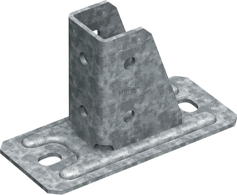 Placă de bază MT-B-O2 OC Conector de bază pentru ancorarea de beton și oțel a structurilor pe bază de profile pentru montanți, pentru utilizare în aplicații de exterior cu nivel redus de poluare