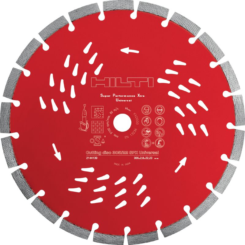 Disc diamantat universal SPX Disc diamantat extrem de performant, cu tehnologie Equidist, pentru tăiere superioară în diverse materiale de bază