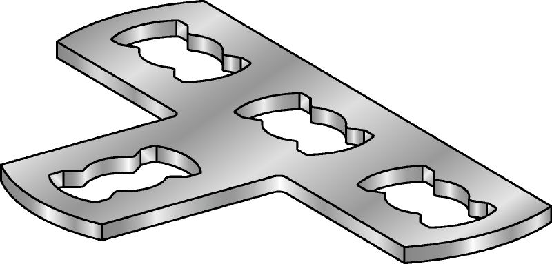 Conector plat MQV-T-F Conector plat, zincat la cald (HDG), pentru îmbinarea profilelor în unghi drept