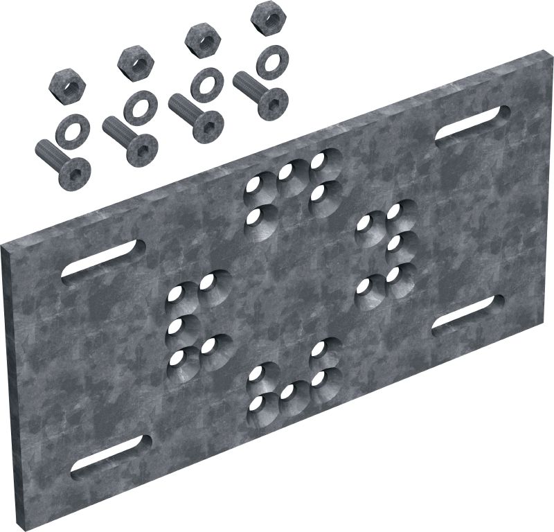 Placă modulară MT-P-G OC Placă modulară pentru montarea structurilor modulare pe oțel structural fără a mai fi necesară fixarea directă