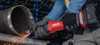 Polizor drept GDG 6-22 pe acumulator Polizor drept pe acumulator, cu viteză variabilă, motor puternic fără perii și timp de funcționare îndelungat, pentru prelucrarea metalului și elemente metalice arhitecturale (platforma pe acumulatori Nuron) Aplicații 1