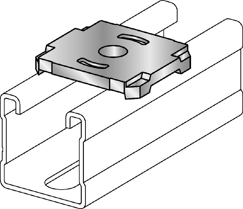 Placă pregăurită MQZ-L-R Placă perforată din oțel inoxidabil (A4) pentru montarea și ancorarea elementelor trapezoidale