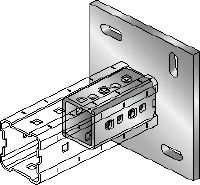 Placă de bază zincată M16, conformă cu standardul DIN 9021 Placă de bază zincată la cald (HDG) pentru fixarea profilelor MI-90 pe beton cu ajutorul a două ancore