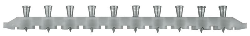 Elemente de fixare pentru platforme metalice X-ENP MX (pe bandă) Cuie pe bandă pentru fixarea platformelor metalice pe structuri din oțel cu ajutorul pistoalelor cu capse de implantat cuie