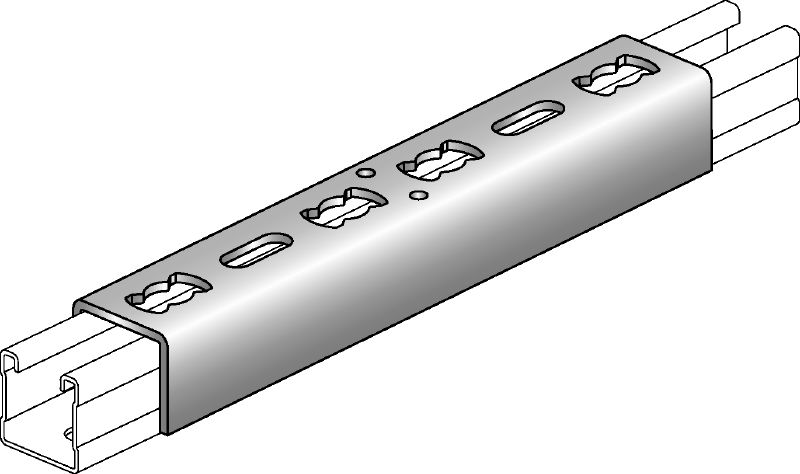 Conector pentru profile MQV Conector profil galvanizat, utilizat ca prelungitor longitudinal pentru profilele MQ pentru montanți