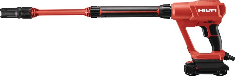 Aparat de curățare cu presiune PC 2-22 pe acumulator Aparat de curățare portabil cu presiune de lucru de 40 de bari (580 PSI), pentru operațiuni de curățare ușoară pe șantier (platforma de acumulatori Nuron)