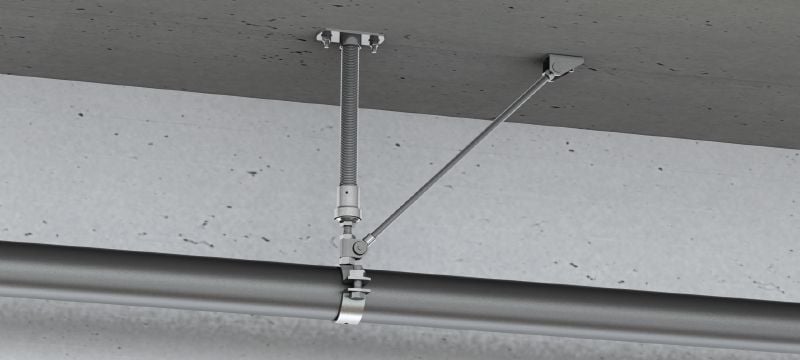 Punct fix universal MFP-UL-I pentru sarcini mici (izolat fonic) Punct fix galvanizat universal, prevăzut cu contravântuire pe o parte, izolat fonic, pentru aplicații cu sarcini mici, de până la 4 kN Aplicații 1