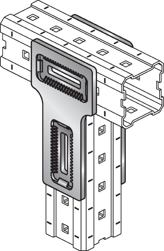 Conector MIC-T Conector zincat la cald (HDG) pentru fixarea grinzilor MI perpendicular una pe alta Aplicații 1