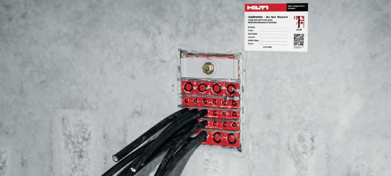 Modul de umplere CFS-T FB Module de umplere pentru etanșarea spațiului neutilizat din interiorul cadrelor de trecere atunci când este necesar un nivel sporit de etanșeitate la apă și gaze și rezistență la foc. Aplicații 1