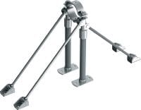 Punct fix universal MFP-ULD2 pentru sarcini mici Punct fix dublu, galvanizat, cu suport pe două părți, pentru aplicații cu sarcini mici/medii, de până la 8 kN