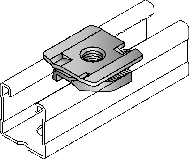 Conector pentru coliere MQA-S Conector galvanizat pentru coliere pentru fixarea componentelor filetate pe profilele MQ/HS