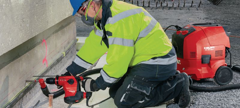 Rotopercutor TE 30-AVR Rotopercutor SDS Plus (TE-C) puternic pentru lucrări de găurire cu rotopercuție pentru sarcini mari și dăltuire corectivă în beton, cu sistem activ de reducere a vibrațiilor (AVR) Aplicații 1