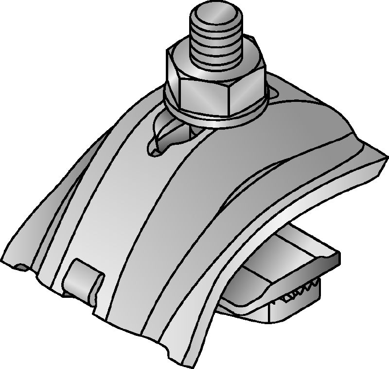 Clemă pentru grinzi MQT-U Clemă galvanizată pentru grinzi pentru montarea părții deschise sau a părții din spate a profilelor MQ/HS direct pe grinzi din oțel