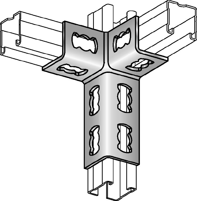 Conector pentru profile MQV-3D-R Conector profil din oțel inoxidabil (A4) pentru structuri tridimensionale