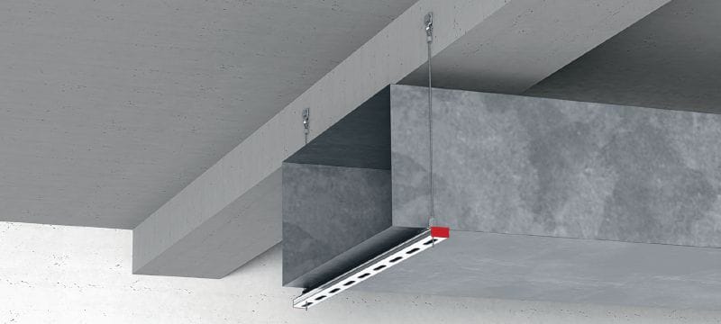 Clemă de tavan MW-C Clemă multifuncțională tip buclă pentru fixarea sistemelor de suspendare cu cabluri din sârmă MW pe orice suprafață verticală, orizontală sau înclinată Aplicații 1