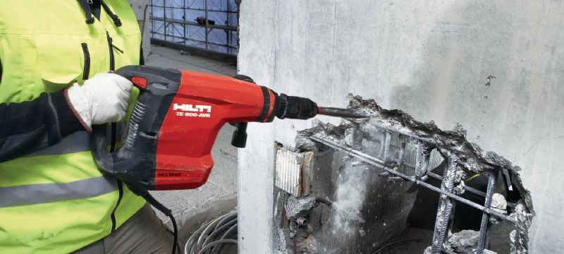 TE 800-AVR Ciocan demolator rezistent și foarte performant, pentru lucrări la nivelul pereților și al planșeelor, cu vibrații reduse și durată de viață foarte mare Aplicații 1