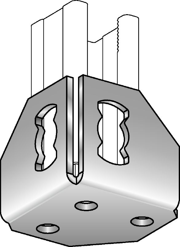 Placă de bază MQP-F Talpă zincată la cald (HDG) pentru fixarea profilelor pe diverse materiale de bază