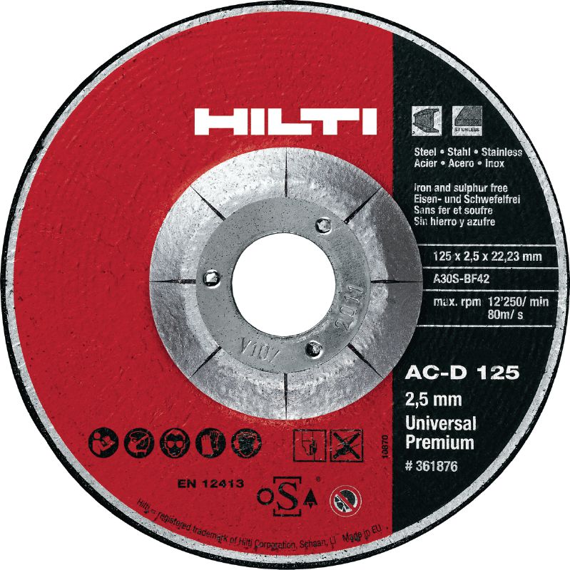 Disc abraziv pentru tăiat AC-D UP Disc de tăiat standard pentru polizor unghiular, pentru oțel și oțel inoxidabil