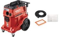 Extractor de praf din clasa L VC 40L-X Aspirator puternic cu recipient de mare capacitate și mâner de împingere, care se atașează la unelte electrice pentru operațiuni de curățare pe șantier (în condiții umede și uscate), rezervor de 30 l