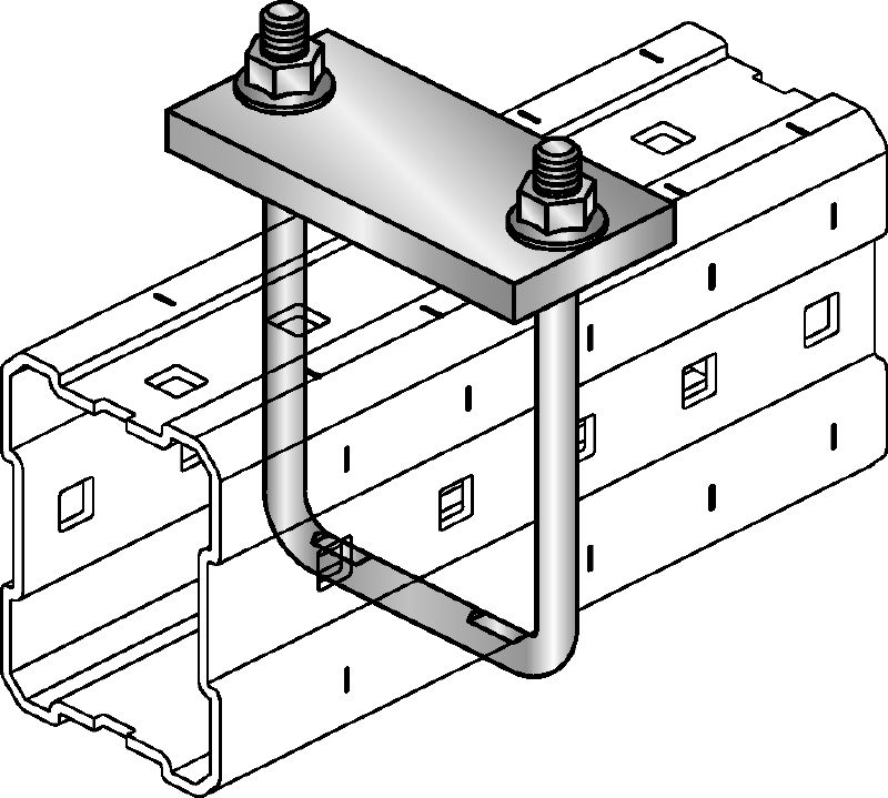 Accesoriu colier pentru conducte MIC-SPH Accesoriu zincat la cald (HDG) atașat grinzilor MI pentru susținerea conductelor suspendate
