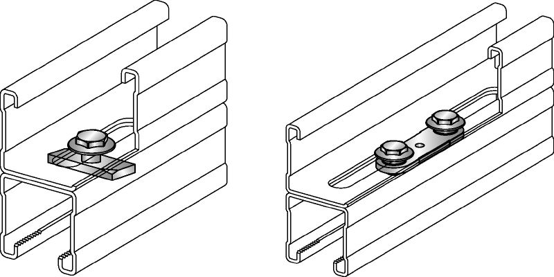 Conector profil MQZ-F Conector profil zincat la cald (HDG) pentru realizarea profilelor duble