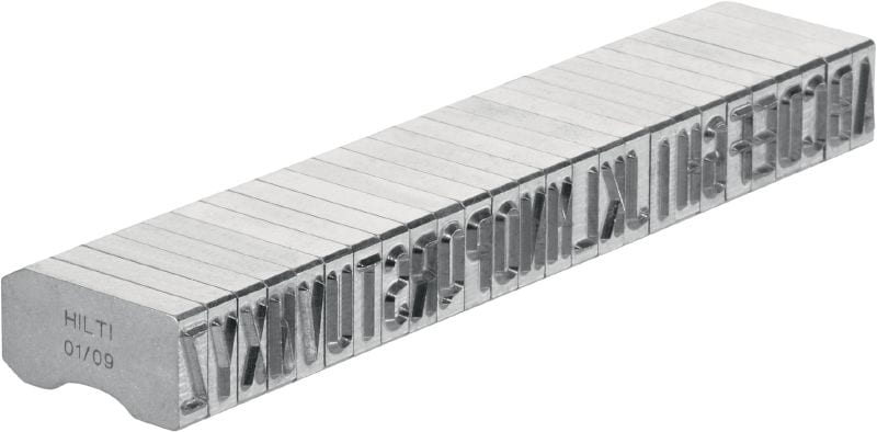 Caracter poansonare pentru oțel X-MC S 5.6/10 Vârf ascuțit, format îngust de litere și cifre pentru ștanțarea marcajelor de identificare pe metal