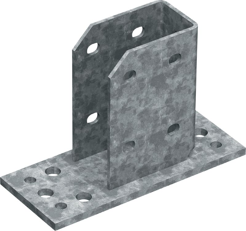 Placă de bază pentru grinzi MT-B-GS T OC Conector de bază pentru ancorarea de beton și oțel a structurilor pe bază de grinzi MT-70 și MT-80, pentru utilizare în aplicații de exterior cu nivel redus de poluare