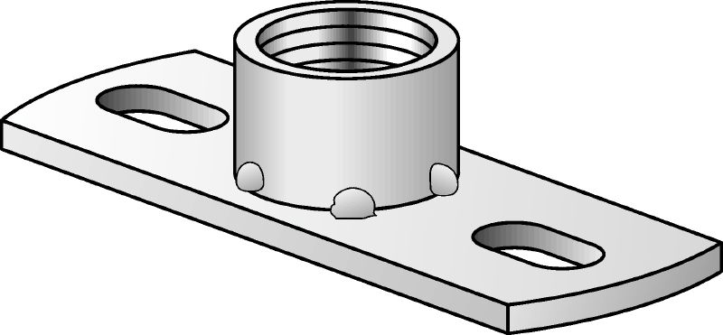 Placă de bază pentru sarcini mici MGL 2 Placă de bază pentru sarcini mici, galvanizată, pentru fixarea tijelor filetate în sistem imperial, cu două puncte de ancorare