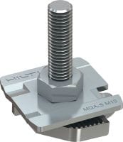 Conector pentru coliere MQA-ST Clemă pentru țevi, pre-asamblată, galvanizată, pentru conectarea rapidă la canalele de montare MQ