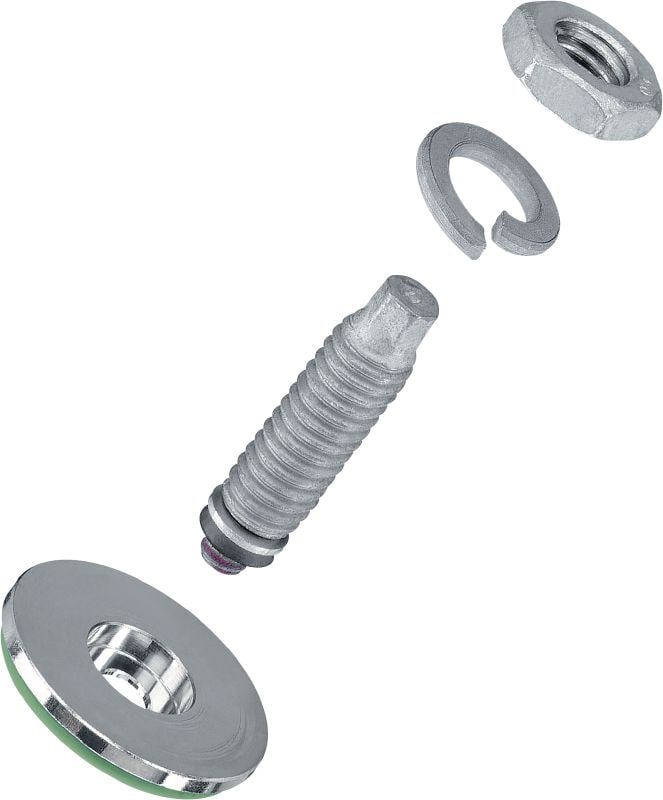 Conector electric S-BT-EF HC Bolț filetat (oțel carbon, filet în sistem metric) pentru conexiuni electrice pe oțel în medii ușor corozive. Secțiune transversală maximă recomandată a cablului conectat: 120 mm²