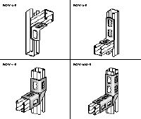 Conector tip colțar MQW 90°-R Colțar din oțel inoxidabil (A4), în unghi de 90 de grade, pentru conectarea mai multor profile MQ pentru montanți