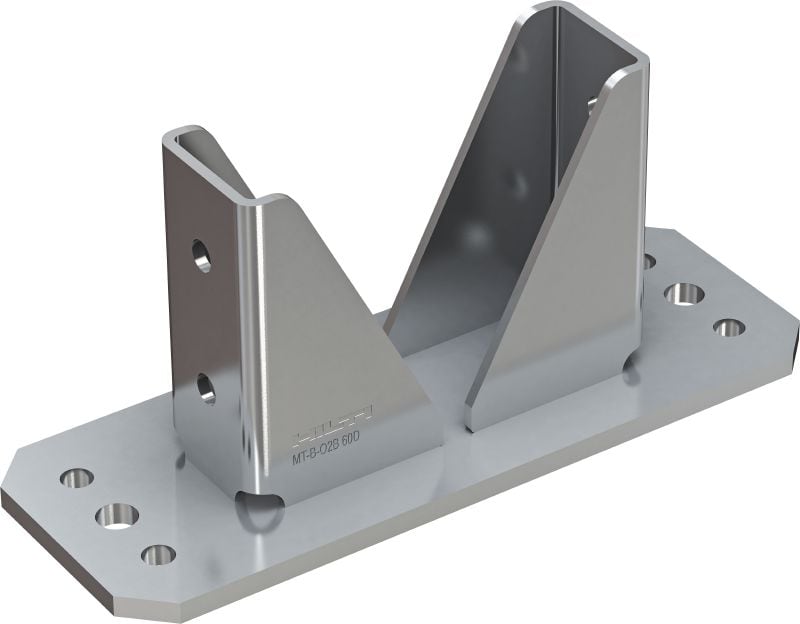 Placă de bază pentru sarcini medii MT-B-O2B 60D Conector pentru placă de bază pentru ancorarea pe beton a profilelor duble pentru montanți MT-60D