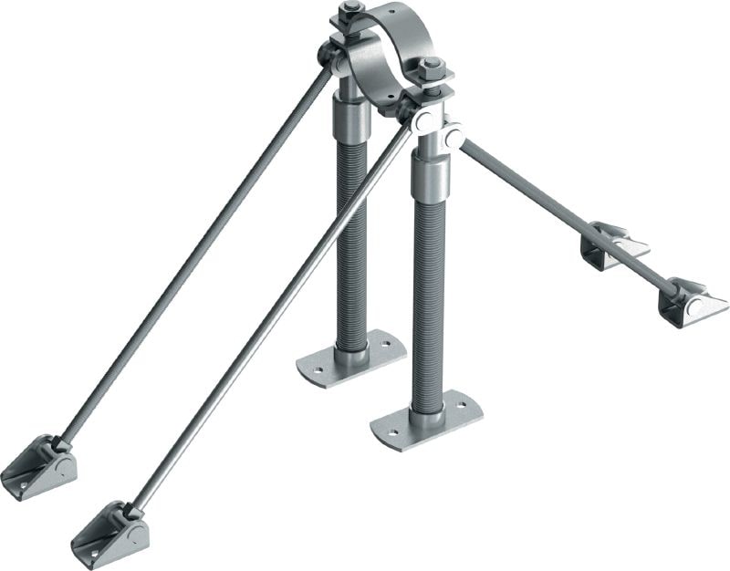 Punct fix universal MFP-ULD2 pentru sarcini mici Punct fix dublu, galvanizat, cu suport pe două părți, pentru aplicații cu sarcini mici/medii, de până la 8 kN