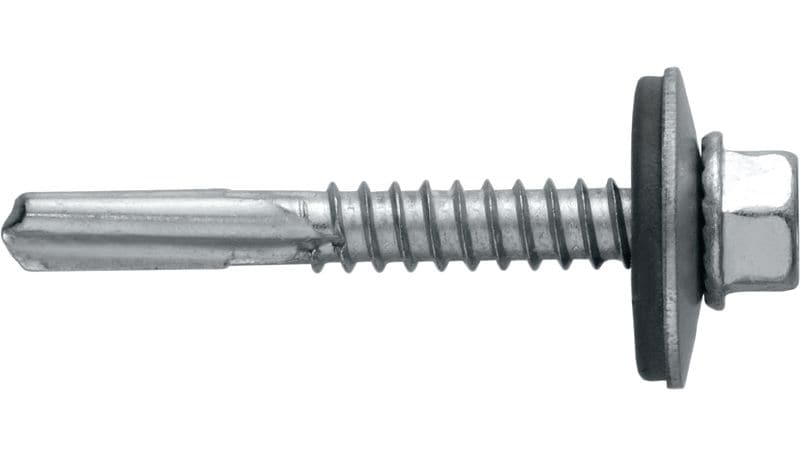 Șuruburi autoforante pentru metal S-MD55Z Șurub autoforant (oțel carbon placat cu zinc) cu șaibă de 16 mm pentru fixări de metal pe metal, de grosime mare (până la 15 mm)